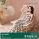 安之伴睡裙女夏季親膚復古新中式吊帶長(cháng)款女士沙灘裙家居服睡衣可外穿 奶杏黃 L