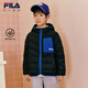 FILA斐樂(lè )童裝兒童羽絨服秋冬季款男女童輕薄運動(dòng)連帽外套 傳奇藍-NV 140