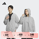 adidas休閑舒適寬松加絨連帽夾克外套男女秋冬阿迪達(dá)斯官方輕運(yùn)動(dòng)   中麻灰   L