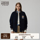 Teenie Weenie小熊秋季簡(jiǎn)約學(xué)院風(fēng)棒球服衛衣開(kāi)衫外套寬松時(shí)尚女裝 藏青色 L (170)