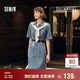 森馬（Semir）[森柔牛仔]牛仔連衣裙女夏工裝風(fēng)收腰港風(fēng)中長(zhǎng)裙103324114001