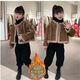錦天豪客女童秋冬裝加絨套裝2025新款時(shí)尚洋氣兒童一體絨外套哈倫褲三件套 外套+加絨黑色哈倫褲 加絨 120 碼建議身高1米1左右