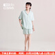 紅豆（Hodo）情侶睡衣女短袖夏新款防螨抗菌涼感棉莫代爾男士可外穿家居服套裝 女士香草綠 L (165) 女士