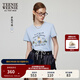 Teenie Weenie小熊女裝正肩T恤2025夏季新款白色學(xué)院運動(dòng)休閑短袖 藍色 M