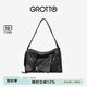 GROTTO個樂25年新款SoftCollar保齡球包單肩包小號中號通勤斜挎包 經(jīng)典黑M 亮銀