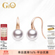 GiO珠寶 Akoya海水珍珠耳飾18K金耳鉤生日禮物送女友 18K厚金 無(wú)瑕珍珠7.5-8mm