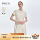 PRICH圓領(lǐng)收腰復古小香風(fēng)連衣裙2024夏季新款極簡(jiǎn)短袖短裙秋季穿搭女套 象牙白色 M 165