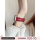 WJU適用蘋(píng)果手表表帶s10代2025年新款apple watch  ultra3女生iwatch s9輕奢s11紅色夏天真皮se手腕帶 紅色 iWatch S10 42mm