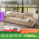 顧家家居（KUKA）頭層牛皮沙發(fā)客廳羽毛填充靠頭可調(diào)大坐深1199 淡咖色3人位
