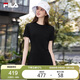 FILA 斐樂(lè )針織連衣裙2025夏季時(shí)尚休閑開(kāi)叉顯瘦修身T恤長(cháng)裙