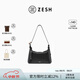 ZESH/澤尚【新品上市】銅錢(qián)中號飯盒包女士包簡(jiǎn)約手提包腋下包 黑色