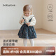 babylove嬰幼兒背帶裙女寶寶春季純棉裙子洋氣碎花半身裙春裝盧浮宮韻 盧浮宮韻 80