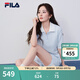FILA 斐樂楊冪同款女子針織短袖POLO衫2025夏季新款時(shí)尚休閑寬松上衣 冰心藍(lán)-LB L 170/88A/L
