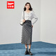 IEF/愛(ài)依服2025新款秋季時(shí)尚半身裙氣質(zhì)通勤百搭格子長(cháng)包裙 灰藍格 S