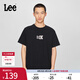 Lee25新品舒適版圓領(lǐng)Logo印花男女同款短袖T恤休閑潮LUT0098394LE 黑色（尺碼偏大，拍小一碼） L