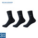 舒雅男士棉殼聚糖3A抗菌消臭中筒襪子【3雙裝】 黑色 均碼