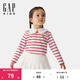 Gap【大小童同款】女童2025春季新款純棉娃娃領(lǐng)T恤兒童裝687706 紅色條紋 120 cm(6-7歲)亞洲尺碼