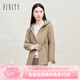 菲妮迪（FINITY）菲妮迪棉衣棉服冬季新款卡其色立體連帽收腰保暖外套女 卡其色 M