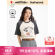 熱風（Hotwind）短袖T恤2025年夏季新款女士印花撞色插肩袖短袖上衣少女T恤 52深灰 L