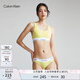 Calvin Klein內衣【七夕禮盒明星同款摩登引力帶】女ck輕運動(dòng)美背文胸QF3785AD SLM-檸檬黃 M 推薦75B-85A