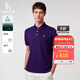 哈吉斯（HAZZYS）男裝 夏季三?？坌蓍e上衣索羅娜短袖POLO衫男ASTZE0CBX71 紫色VL L （175/96A 48）