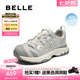 百麗（Belle）戶(hù)外風(fēng)老爹鞋女2025秋新商場(chǎng)同款厚底增高抽繩休閑鞋E2C1DCM5預售 米色/灰 36 (230mm)