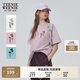 Teenie Weenie小熊女裝t恤2025夏季新款寬松白色休閑圓領(lǐng)短袖上衣 粉色 M