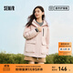 森馬（Semir）羽絨服女90%鴨絨中長(cháng)款三防大毛領(lǐng)派克服2024冬新款戶(hù)外保暖夾克 橡皮粉（白鴨絨）61214 M