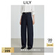 LILY2025冬新款復(fù)古原色加絨寬松休閑通勤深色牛仔褲闊腿香蕉褲女 419牛仔藍(lán) XL