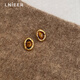 Lnieer925銀針秋冬美拉德耳釘虎眼石耳環(huán)2025新款爆款氛圍感復(fù)古耳飾女 升級版虎眼石耳釘【925銀針】