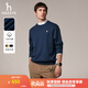 哈吉斯（HAZZYS）男裝 春秋款簡約素凈休閑男上衣PHIZ圓領(lǐng)基礎(chǔ)衛(wèi)衣男ABTZE0CCI31 淺藏青色LN XL （180/100A 50）