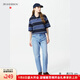 優(yōu)衣庫合作款女裝直筒牛仔褲/水洗產(chǎn)品休閑褲子25春夏新款476209 63 天藍色 25 /160/64A