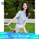 歐莎（OSA）【輕氧假日】清爽冰川藍(lán)針織衫女2025夏季新款花邊袖套頭上衣輕薄 淺藍(lán)色 M