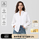 Marc O'Polo/MOP 夏季新款翻領(lǐng)梨形簡(jiǎn)約百搭高端洋氣法式長(cháng)袖襯衫女士上衣 白色100 36 (165)