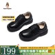 暇步士（Hush Puppies）童鞋男童皮鞋軟底兒童黑色英倫風(fēng)校園表演真皮男孩大童演出鞋子 HP3394黑色真皮材質(zhì) 35
