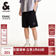 杰克·瓊斯（JACK&JONES）男裝25年休閑短褲男夏季外穿運動(dòng)衛短褲涼感五分褲中褲寬松沙灘褲 E40黑色 M (175)