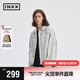英克斯（inxx）ALLPICK 鄧佳鑫同款新復(fù)古做舊潮流短情侶牛仔外套美式夾克城市戶 白色 L