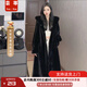 蕓蕁外套女2025新款秋冬貂中長(cháng)女款連帽工廠(chǎng)直銷(xiāo)洋氣加厚皮毛一體外套 黑色 M