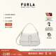 芙拉（FURLA）【七夕禮物】【明星同款】FURLA芙拉FLOW牛皮迷你女士手提斜挎包 棉花糖白