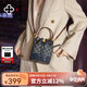 CASSILE卡思樂(lè )水桶包女包復古單肩包斜挎包小包手提包牛仔包生日七夕禮物 寶藍配干邑色