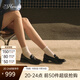 73Hours難哄章若楠同款女鞋風(fēng)笛樂(lè)章25春夏新款厚底牛皮英倫樂(lè)福鞋小皮鞋 黑色 36