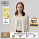 Teenie Weenie小熊女裝2025夏新款松弛感清時(shí)尚花邊針織開衫空調(diào)衫 象牙白 L