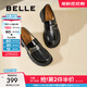 百麗（Belle）時(shí)尚飾扣樂(lè )福鞋女平跟通勤單鞋B7X1DAA5預售 黑色 37 (235mm)
