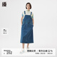 播春夏季新款背帶牛仔雙側(cè)口袋牛仔背帶連衣裙女DDQ2LD5000 B59牛仔藍(lán) M