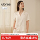 ubras新品流光梔子花翻領(lǐng)短袖短褲套裝春夏舒適家居服女睡衣馥芮白M