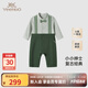 英氏【商場(chǎng)同款】嬰兒衣服春夏長(zhǎng)袖男寶連體衣小寶寶衣服 橄欖綠 80cm （推薦9-18個(gè)月）