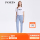 PORTS寶姿女裝褲子春夏時(shí)尚破洞牛仔小腳褲九分褲SM8P021MZD013 晴空藍 XS (2)
