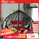 樂(lè )系（LEXI） 吊椅雙人鳥(niǎo)巢秋千吊籃家用室內陽(yáng)臺吊蘭戶(hù)外吊床藤椅搖籃椅躺椅 雙人黑色細藤特大號 靜音款