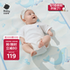 babycare嬰兒天絲苧麻涼席寶寶透氣涼墊幼兒園抗菌涼席鯨魚樂車65*120CM