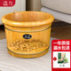 溫友木桶泡腳桶家用洗腳盆保溫泡腳盆實(shí)木足浴桶26穴位款圓邊+艾草